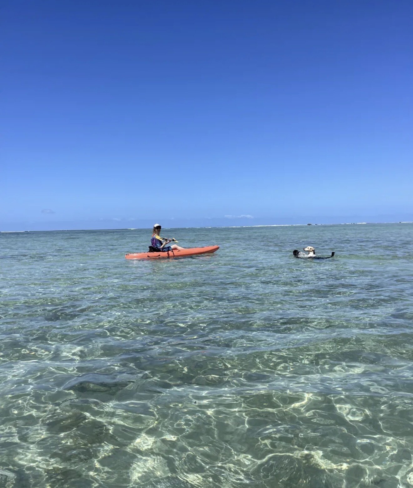 Kayaking in the clear water directly off Namawa Estate